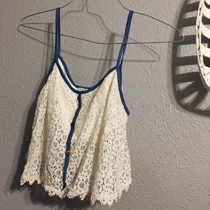 Boho Cream Lace Crop Top